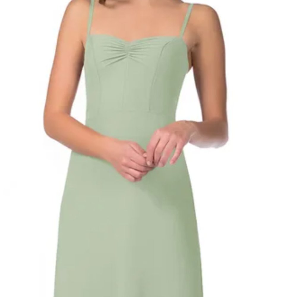 Azazie Justina Dusty Sage Bridesmaid Dress